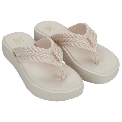 Tamanco Feminino Zaxy Plot - 19465 - Off White Medio/glitter - Atacado