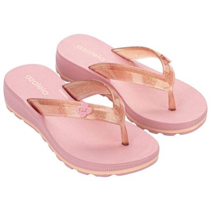 Tamanco Infantil Azaleia Mini Fabi - 19398 - Bege Glitter/rosa Medio - Atacado