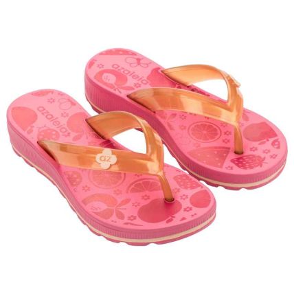Tamanco Infantil Azaleia Mini Fabi - 19398 - Laranja Iriodin/rosa - Atacado