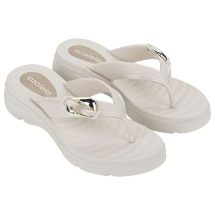 Tamanco Feminino Azaleia Kiara - 19353 - Off White Claro - Atacado