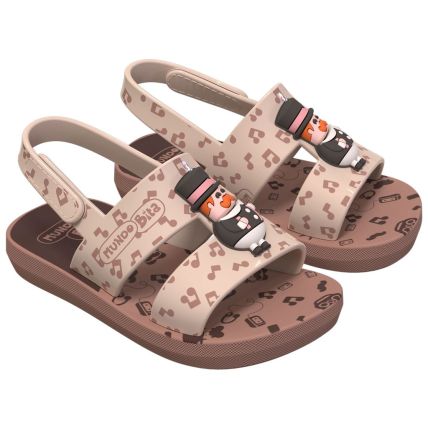 Sandalia Baby Mundo Bita Capi - 23309 - Marrom/bege - Atacado